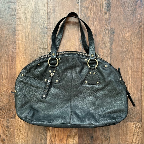 7 FOR ALL MANKIND black leather shoulder bag - Picture 2 of 12